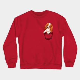 Pocket Cute Cavalier King Charles Spaniel Dog Crewneck Sweatshirt